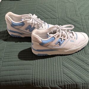 New Balance Women's White and Blue 550 Sneakers